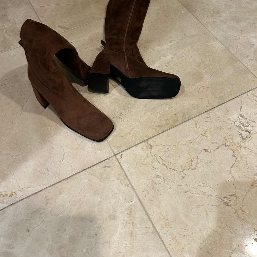 Jeffrey Campbell Dark Brown Over the Knee Boots